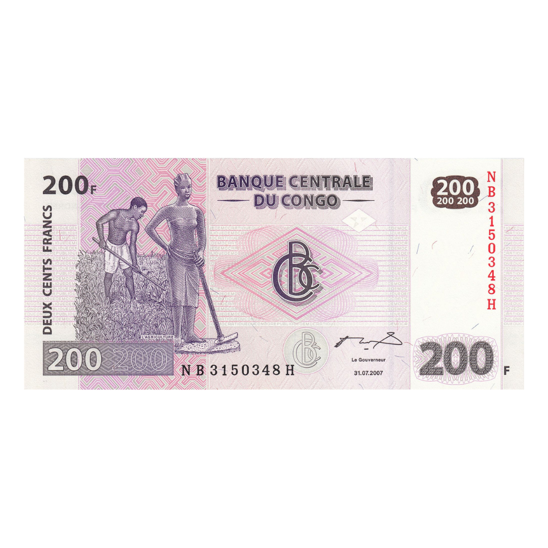 200 Francs Republic of the Congo UNC Condition - Collection Bazzar