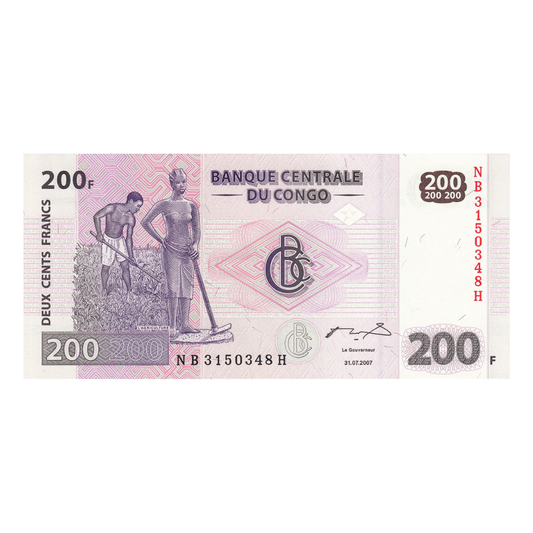 200 Francs Republic of the Congo UNC Condition - Collection Bazzar