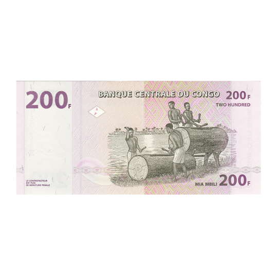 200 Francs Republic of the Congo UNC Condition - Collection Bazzar