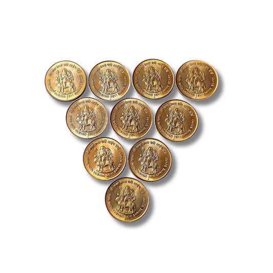 2013 India 5 Rupees Shri Mata Vaishno Devi Ji Commemorative Coin - Mumbai Mint Lot Of 10 Pieces UNC