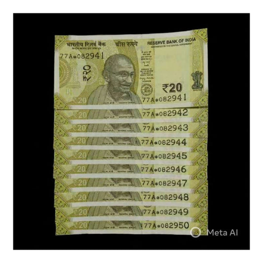 2025 Rs Star Note Set of 10 serially Sanjay Malhotra Unc - Collection Bazzar