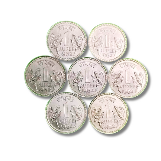 Rs 1 Coin 1962 Single Coin Price Magnetic Copper-Nickel  – Vintage Collectible