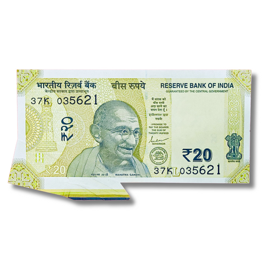 ₹20 Bank Note – Serial 035621 – Extra Paper Error