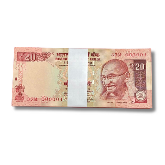 ₹20 Lower Serial Number Packet (000001–000100) | Raghuram Rajan