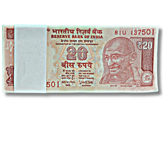 ₹20 Telescopic Note Packet – 81U Prefix Serial 137501 | Ending 541 Sai Baba Number Note Included