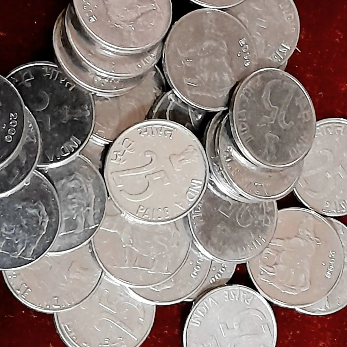 25 Paise Coin Rhino 100 PCS Packet Pouch Rare Item - Collection Bazzar