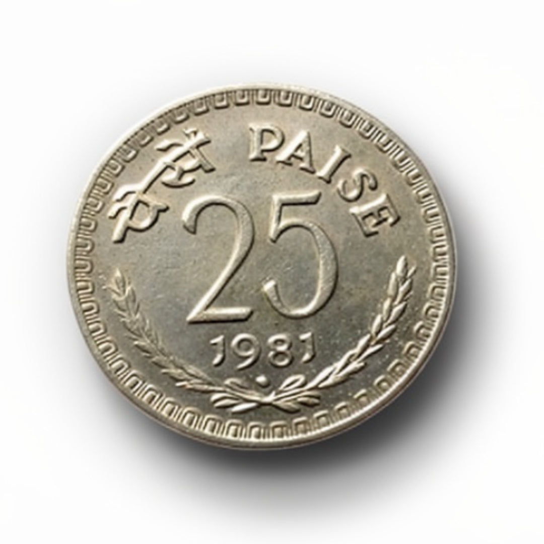 25 Paise Coin Year 1981 Old Coins India Collection - Collection Bazzar