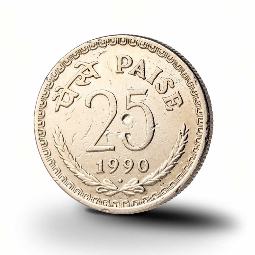 25 Paise Year 1990 Old Coins India Collection - Collection Bazzar