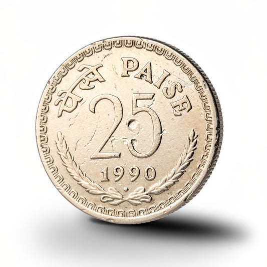25 Paise Year 1990 Old Coins India Collection - Collection Bazzar