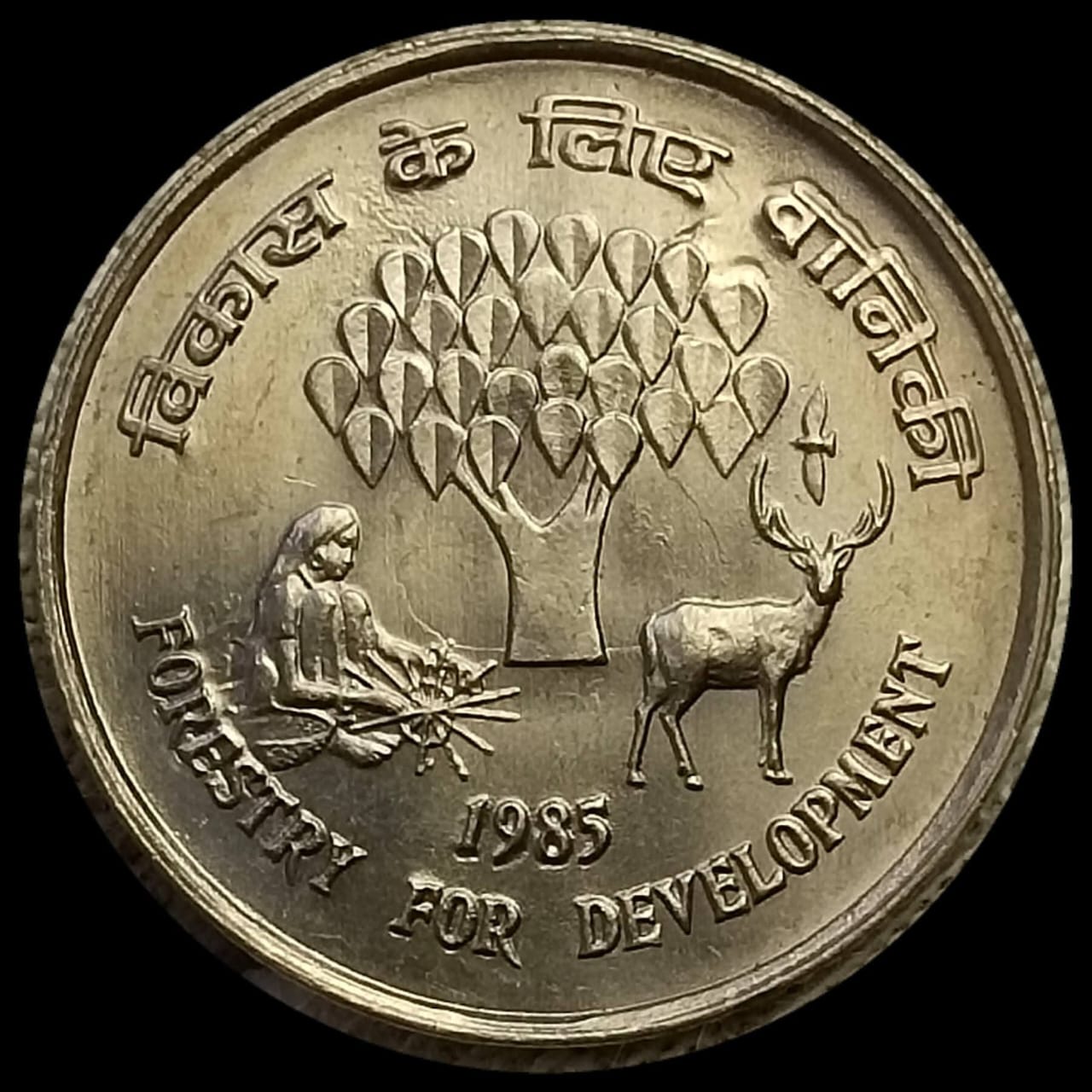 25 paise Forestry Hyderabad Calcutta Mint Rare Collectible - Collection Bazzar