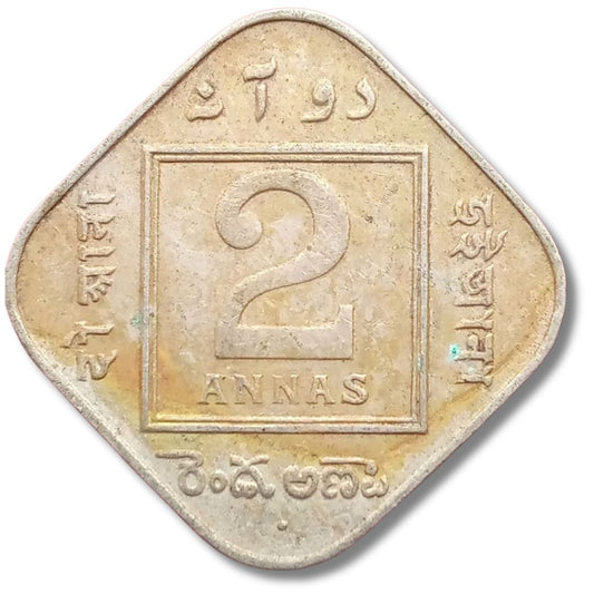 1945 2 Anna Coin – George VI King Emperor