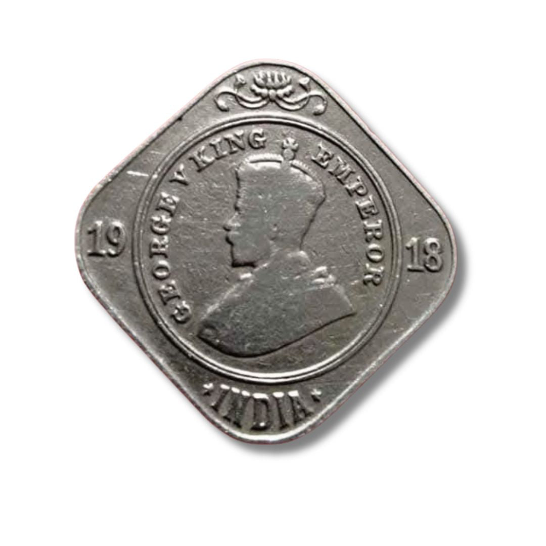 1918 2 Anna Coin – George V King Emperor