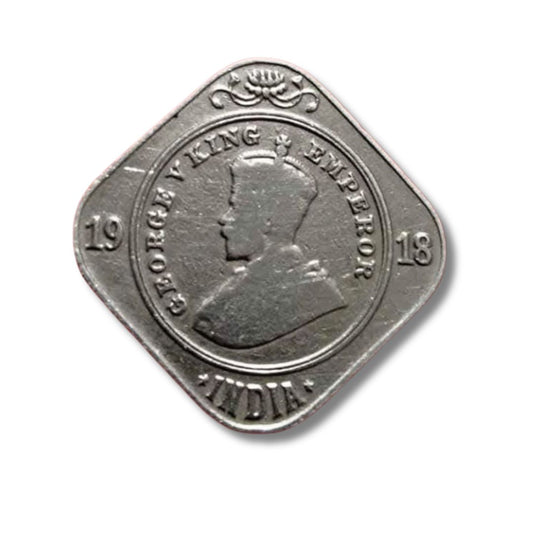 1918 2 Anna Coin – George V King Emperor