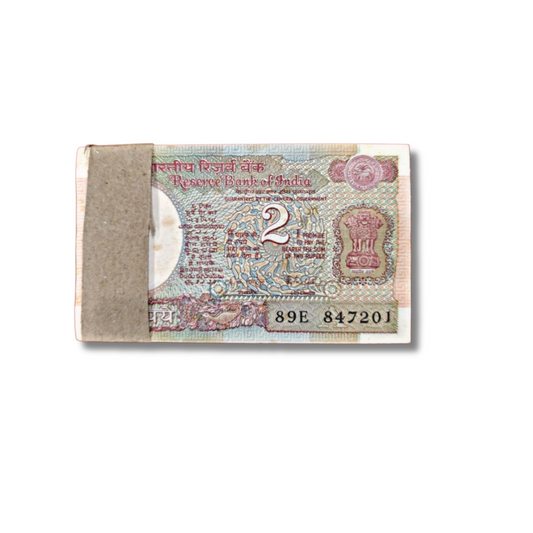 ₹2 Satellite Note Packet | Prefix 89E | Serial 847201 | Ending 214 Jai Shree Ram Number