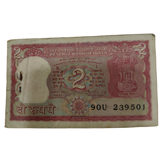 ₹2 Tiger Note Packet – Serial 239501 – Governor Manmohan Singh – 100 UNC Notes