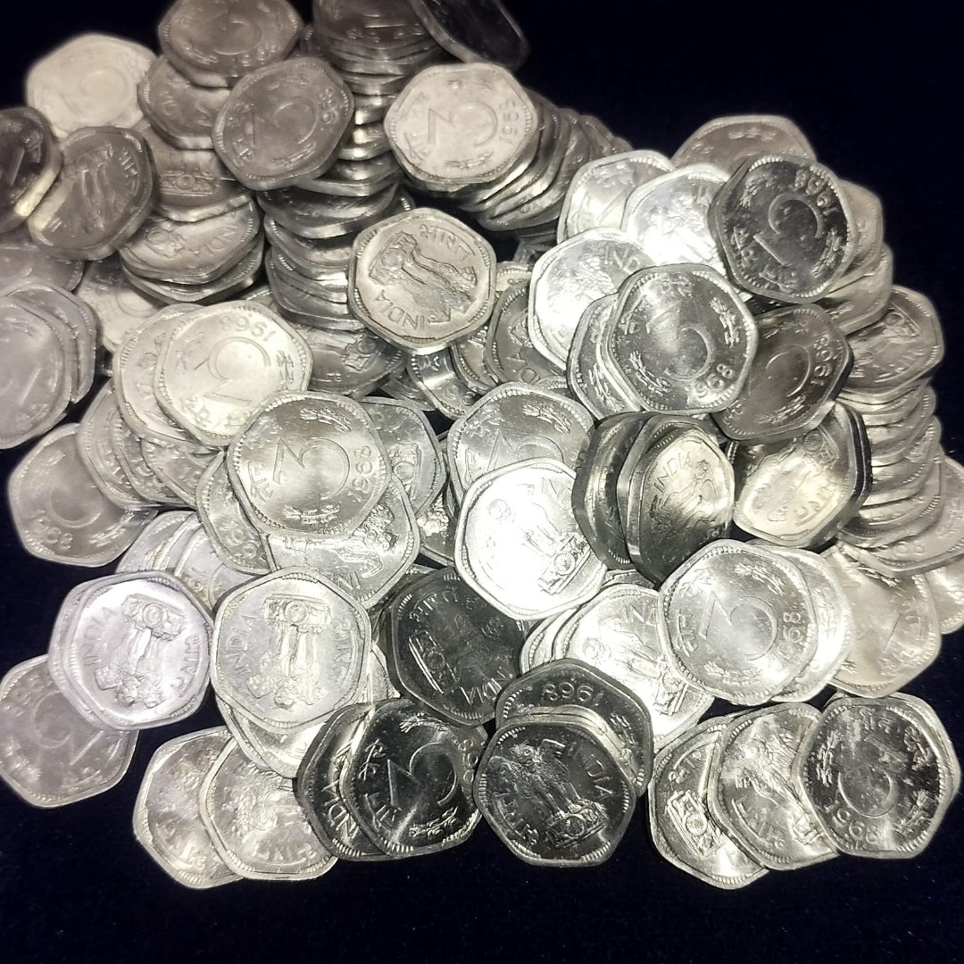 3 Paisa Alluminium Magnisium 50 Pieces Coin Mix Mint Mix Year - Collection Bazzar