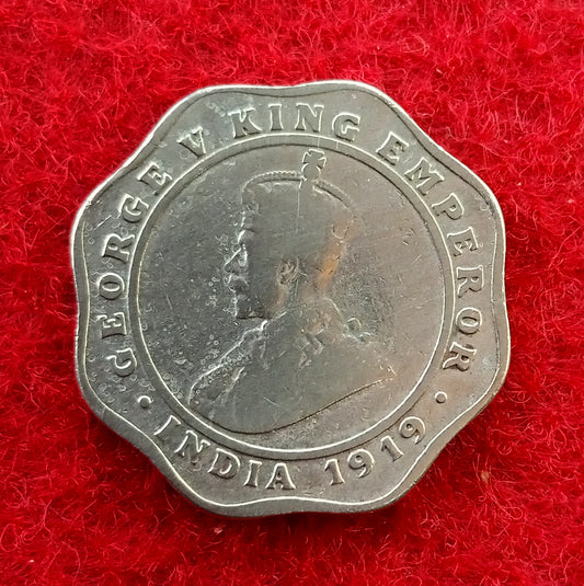 4 Annas - George V King Emperor 1919 Coin British - India - Collection Bazzar
