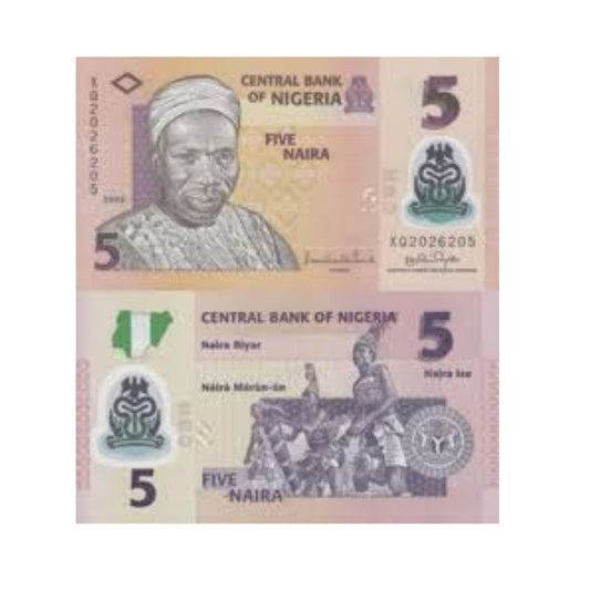 5 Naira Central bank of Nigeria unc condition - Collection Bazzar