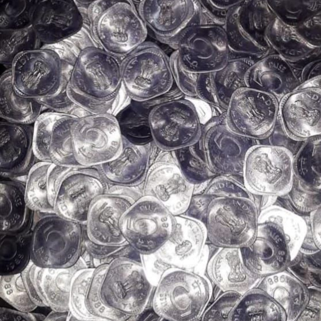 5 Paise Coin 50 Pieces Lot Aluminium Mix Year Mix Mint - Collection Bazzar