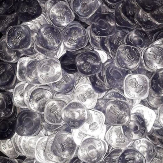 5 Paise Coin 50 Pieces Lot Aluminium Mix Year Mix Mint - Collection Bazzar