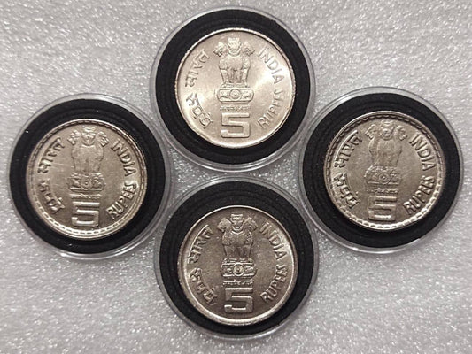 5 Rupees Commerative Coin Lal Bahadur Shastri K Kamraj qty 4 PCs - Collection Bazzar
