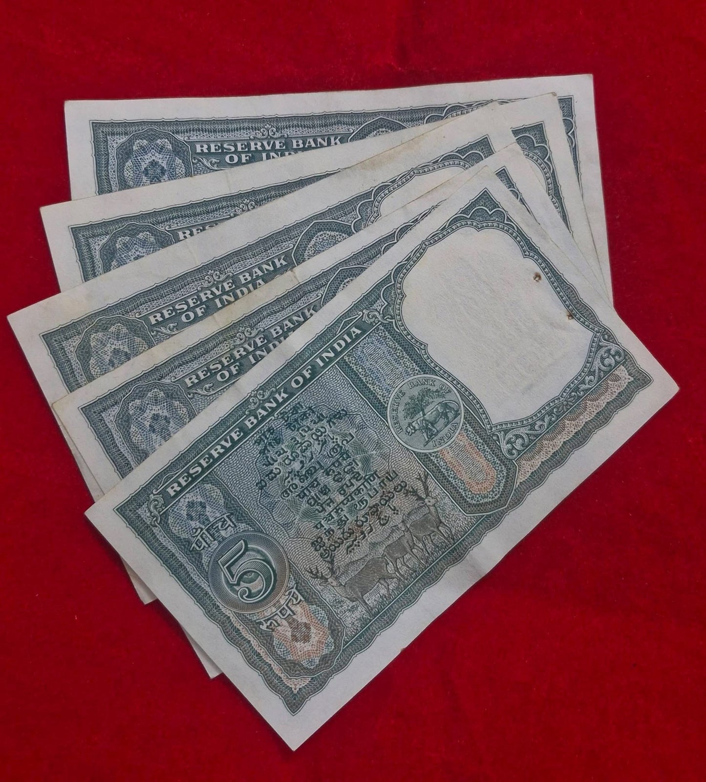 5 Rupees  faffra note GEM UNC 5 pcs extremely rare - Collection Bazzar