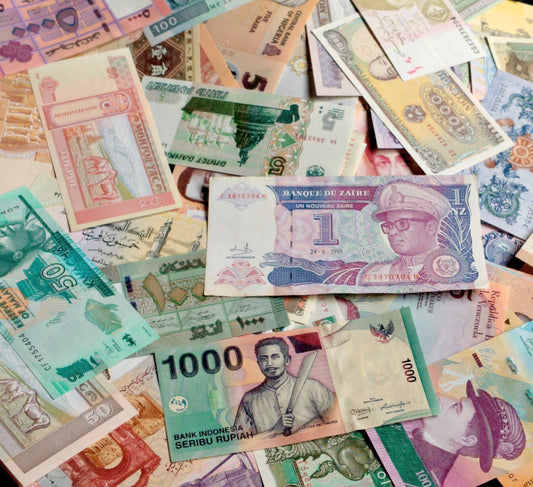 50 Different Foreign Currency Notes – (50 Notes) - Collection Bazzar