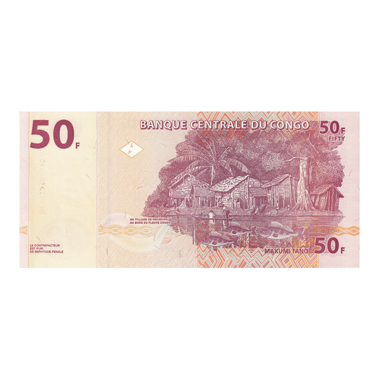 50 Francs Republic of the Congo UNC Condition - Collection Bazzar