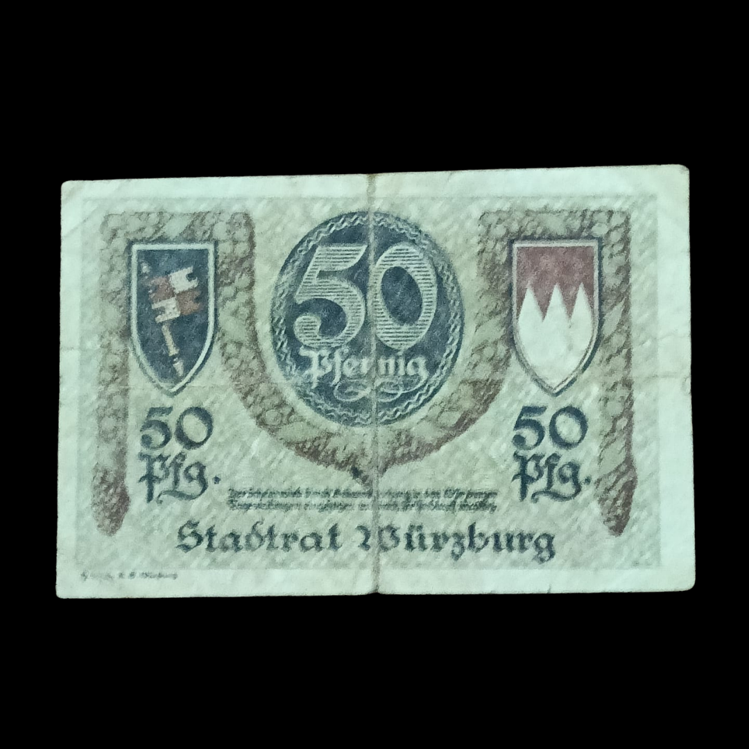 50 Pfennig Notgeld City of Würzburg (Stadtrat Würzburg), Germany - Collection Bazzar