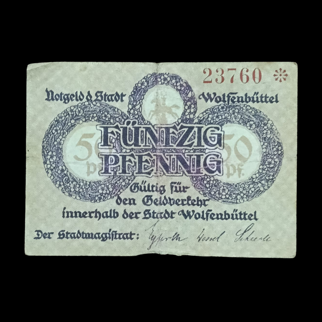 50 Pfennigs Local banknotes City of Wolfenbüttel 1918 - Collection Bazzar