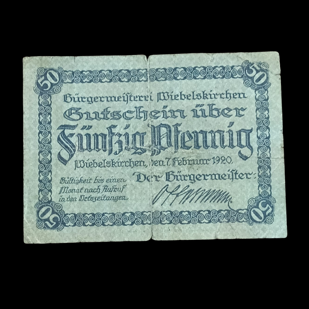50 Pfennigs Local banknotes Municipality of Wiebelskirchen - Collection Bazzar
