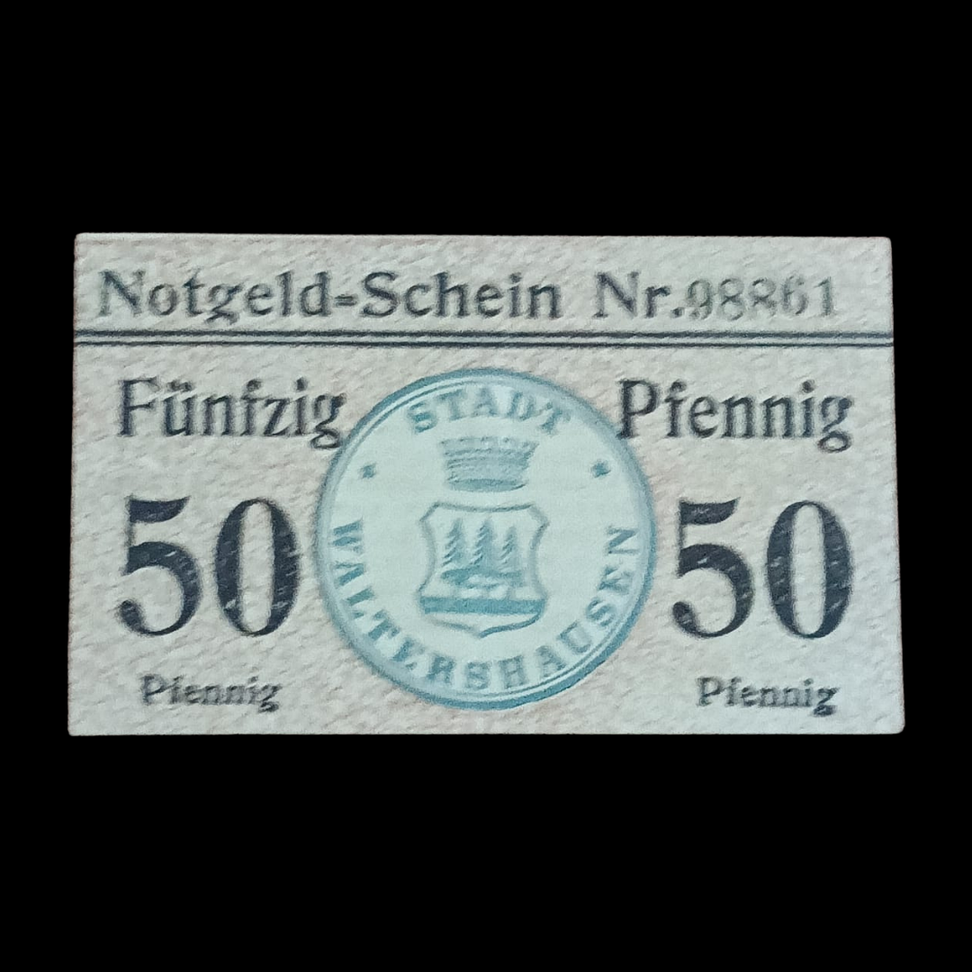 50 Pfenning Local Banknotes Waltershausen Thüringen zirkuliert - Collection Bazzar