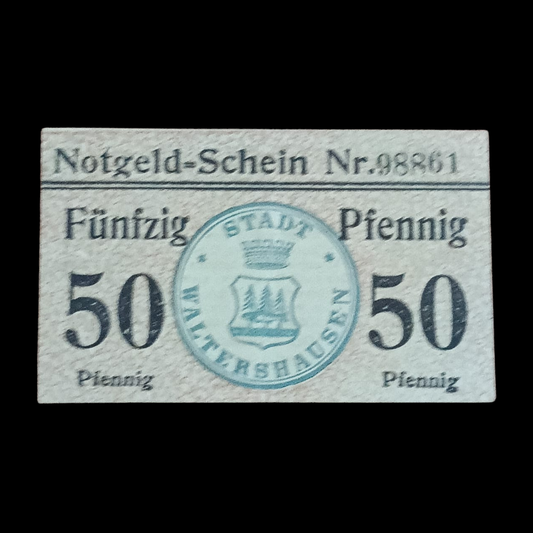 50 Pfenning Local Banknotes Waltershausen Thüringen zirkuliert - Collection Bazzar