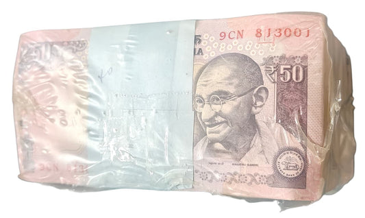₹50 rim packet sealed with 1000 notes signed by Raghuram Rajan rare collectible