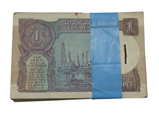 Rs 1 Note Packet 884001 | Montek Singh Ahluwalia Signed Government of India Issue 100 UNC Notes