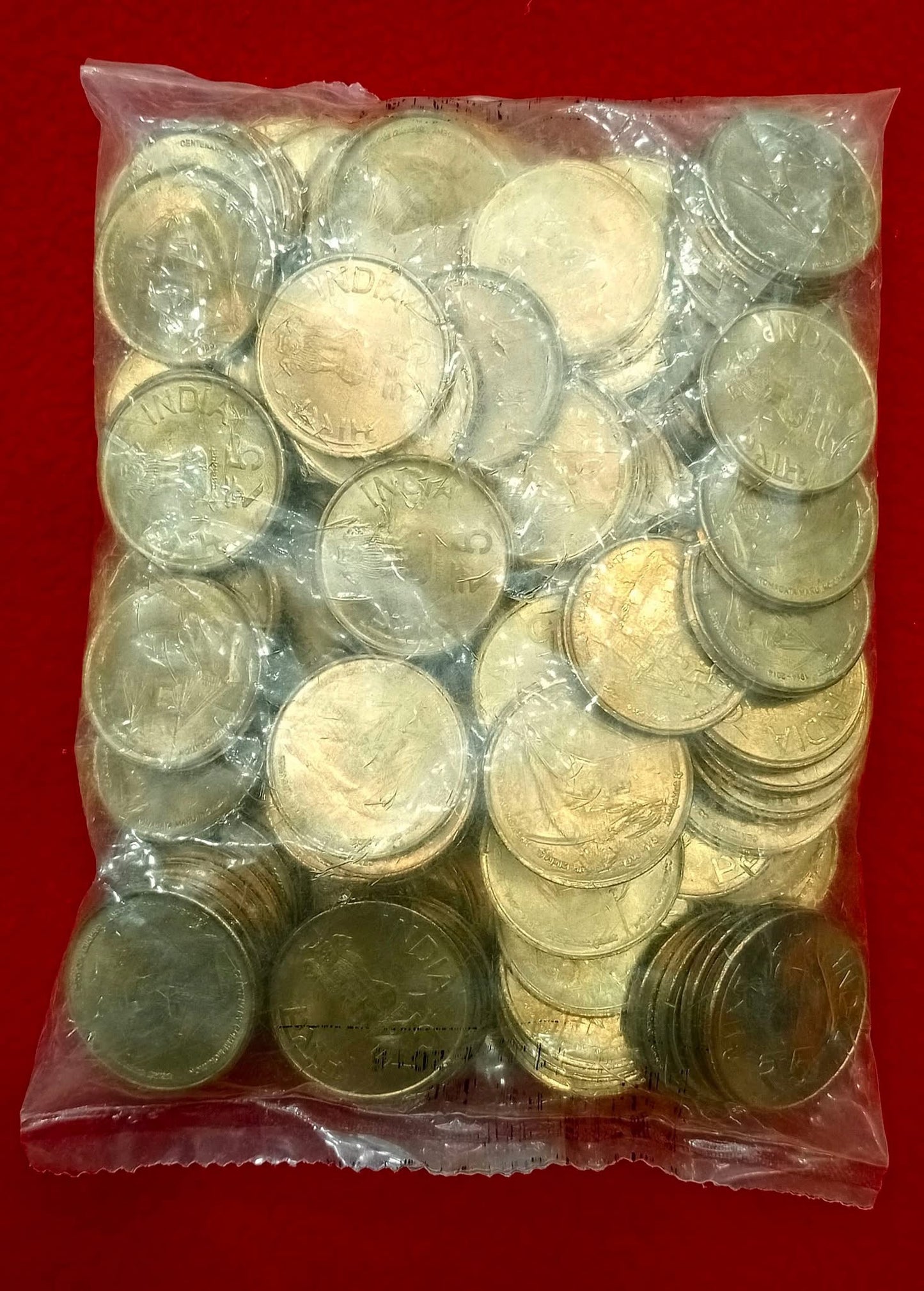 5 RS KOMAGATA MARU KOLKATA MINT SEAL PACKTAS 100 Coin