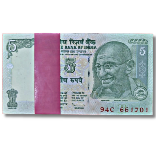 ₹5 Note Packet | Prefix 94C | Serial 661701 | Includes 786 Bismillah Number