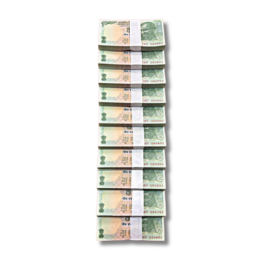 ₹5 Note Rim Set – 10 Packets Serial 086901 to 086001 – Governor D. Subbarao