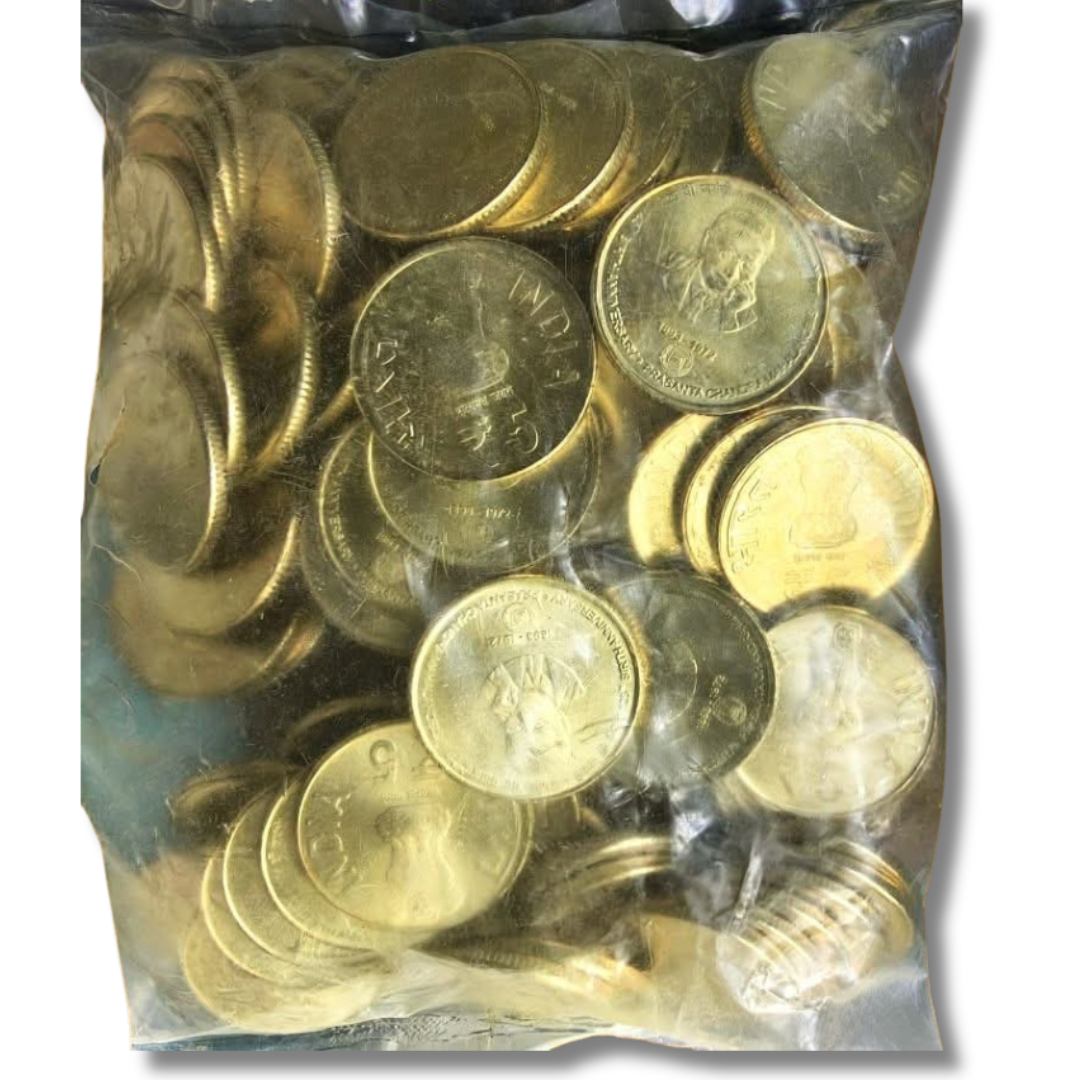 5 RUPEE PCM KOLKATA MINT NEW ARRIVAL BY IT NOW EACH PACKET 100 coins SHIP LIMITED PACKET AVAILABLE