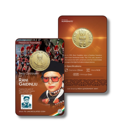 ₹5 Rani Gaidinliu Commemorative Coin Card – Special Edition