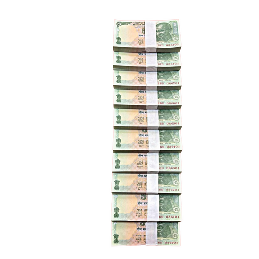₹5 Serial Rim Note Set – 086901 to 086001 – Governor D. Subbarao – 1000 Notes