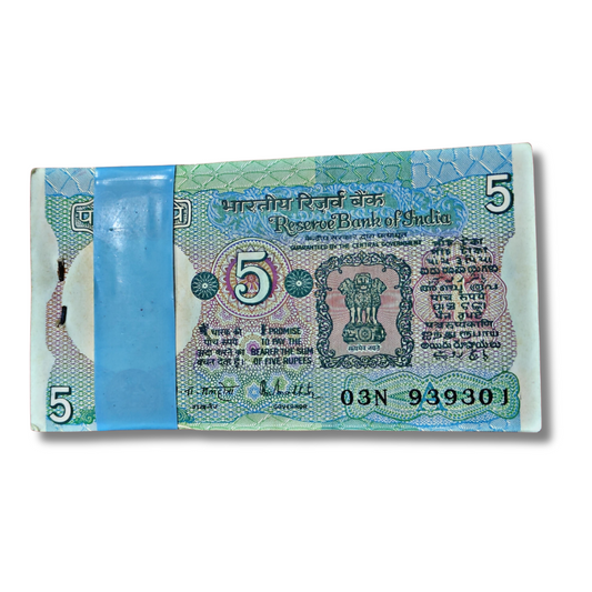 ₹5 Tractor Note Packet – 03N Prefix | Fancy 939393 Serial | Governor R N Malhotra