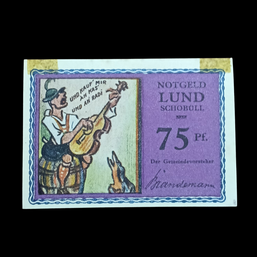 75 Pfenning Mark Notgeld Lund Schobüll Banknote Schleswig-Holstein - Collection Bazzar