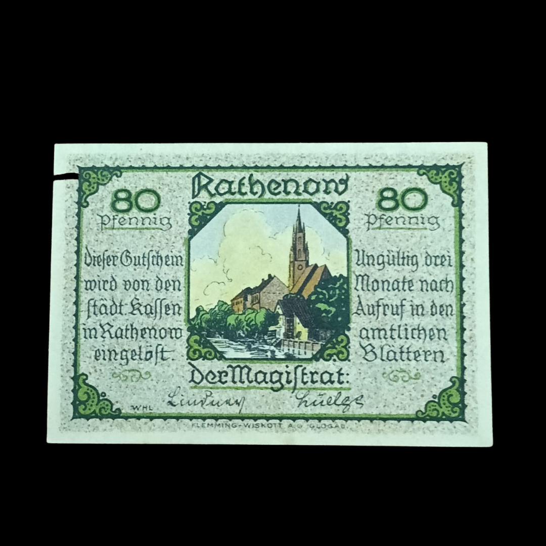 80 Pfennig Notgeld City of Rathenow (Der Magistrat) 1921 - Collection Bazzar