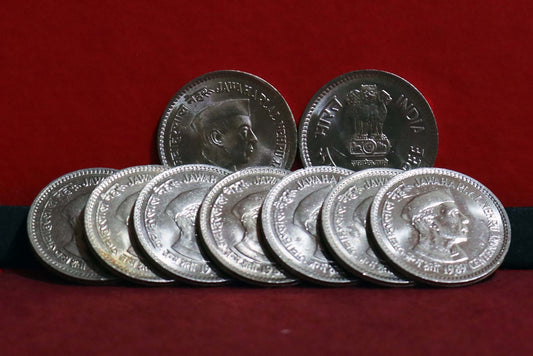 AUNC/UNC  COINS LOT

INDIA- rs 1 RUPEE 10 pcs 

Jawaharlal Nehru Centenary - 1989

(Copper-Nickel - Collection Bazzar