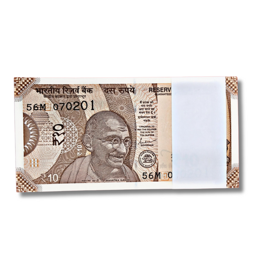 ₹10 Birthday Note Packet – Prefix 56M Serial 070201 (7 February 2001)