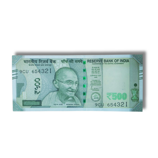 Rs. 500 Currency Note – Fancy Serial Number 654321 | Single Collectible Note