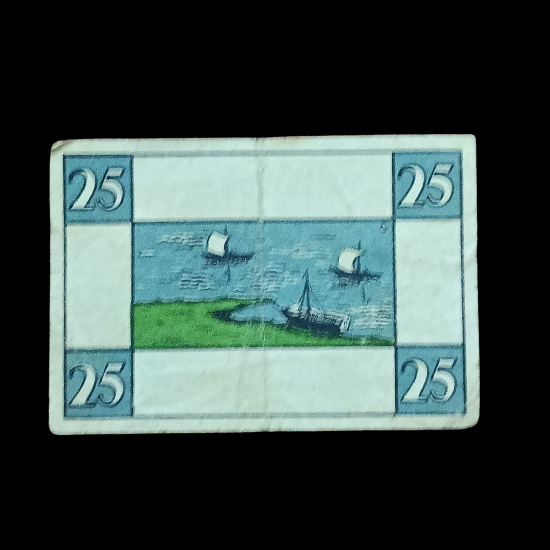 25 Pfennigs Regionale Banknote Weimar Republic City of Wilhelmshaven