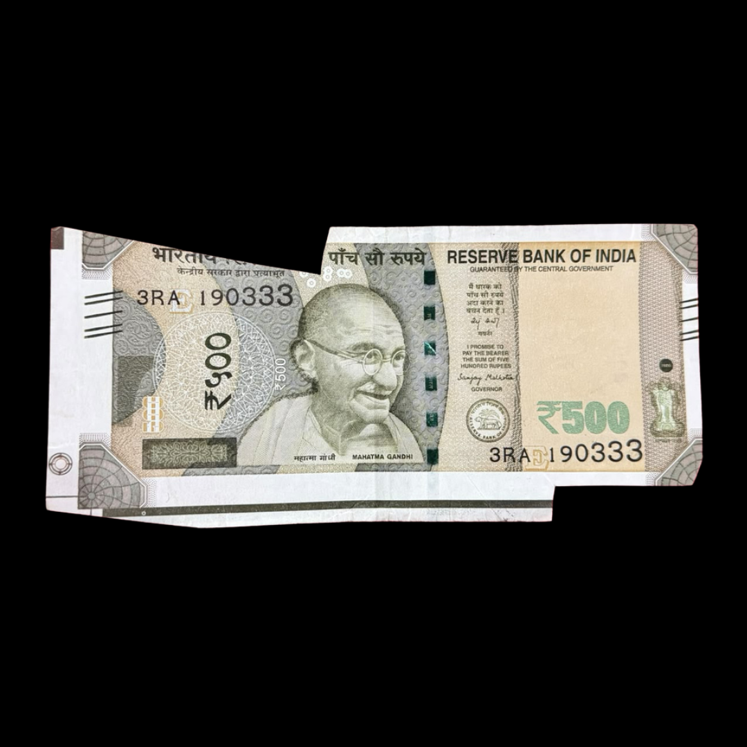 Rs 500 Error & Misprint Note Extra Paper Rare Collectible