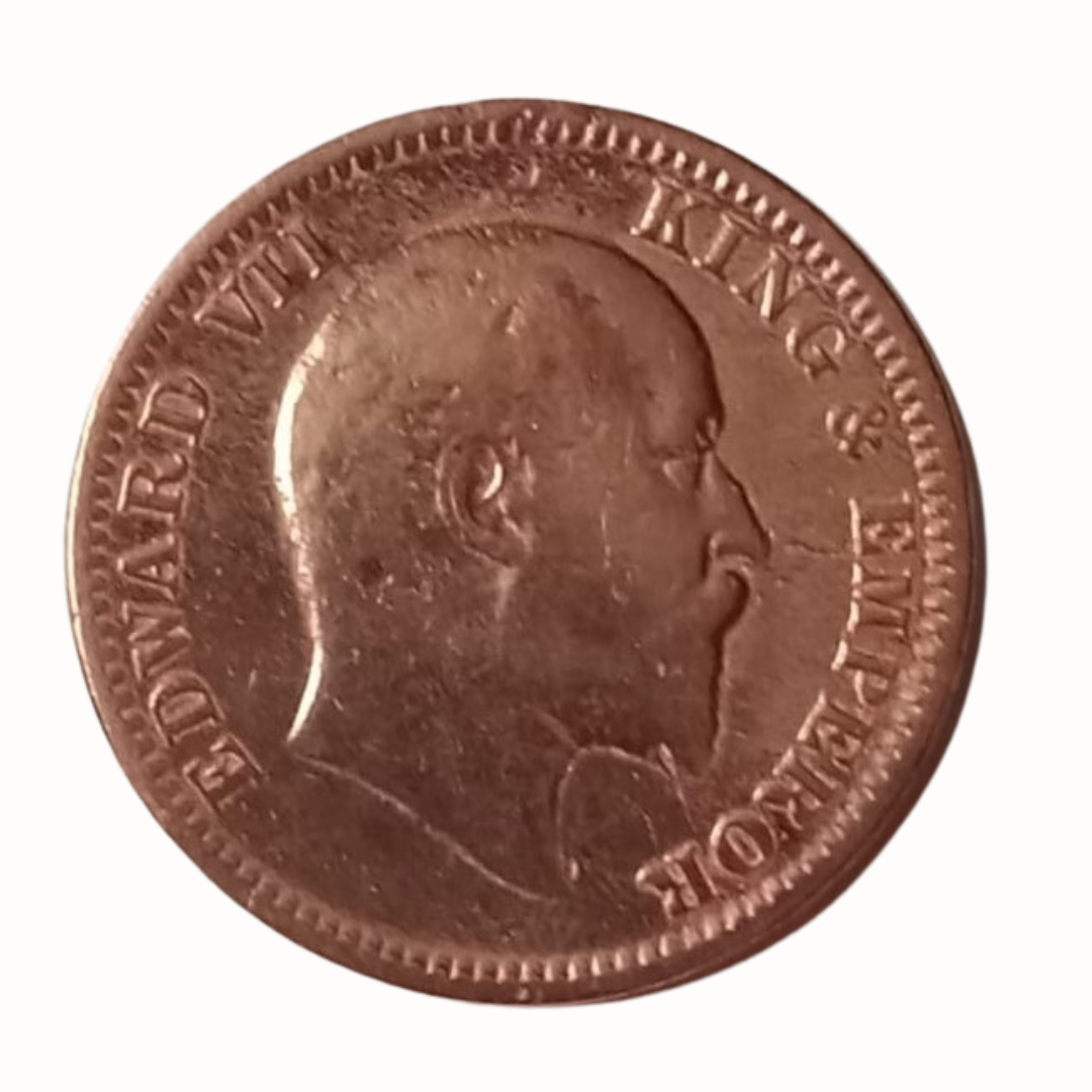 One Quarter Anna 1908 Edward VII King Given Different Good Condition